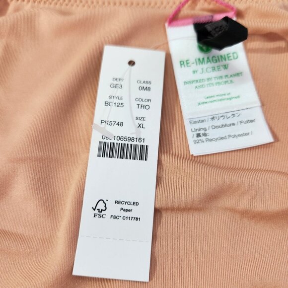 J. Crew Pink Curved Waist Cheeky Bikini Bottom New With Tags Womens Size XL - Picture 8 of 16